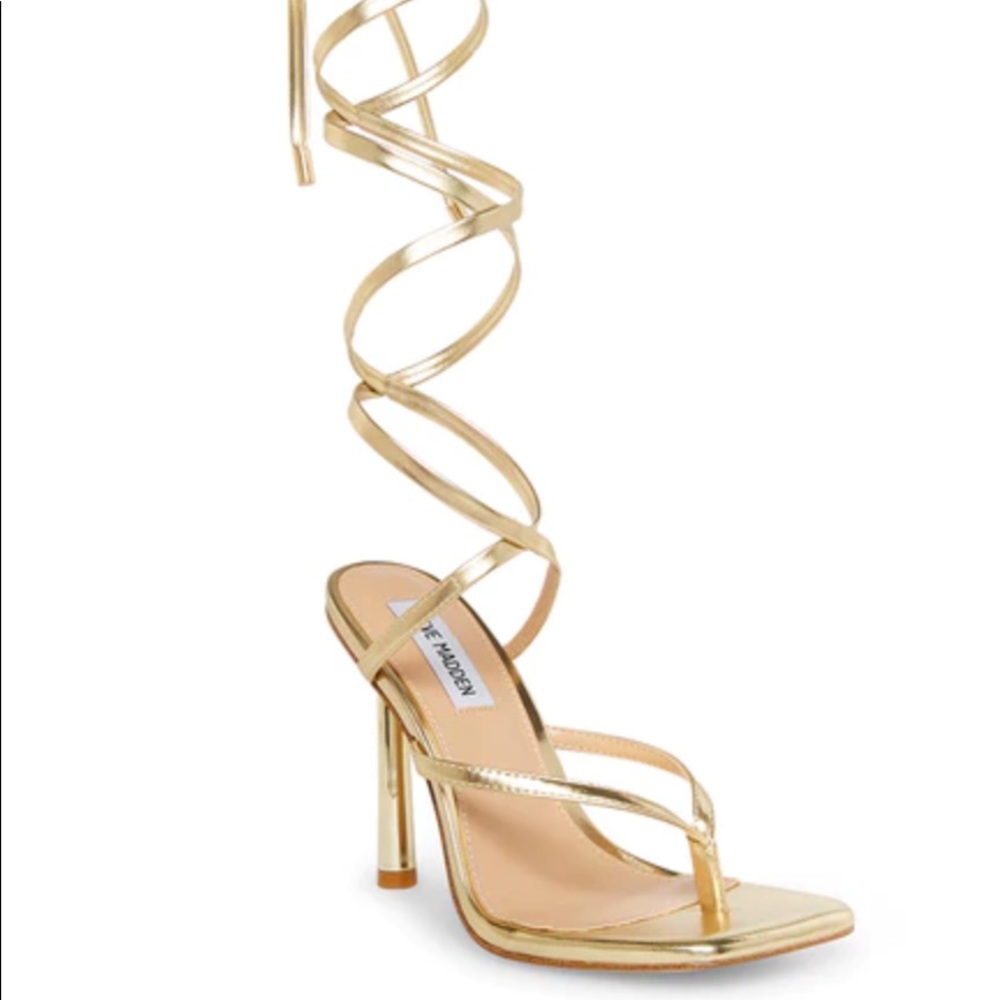 Gold tie up heels Steve Madden